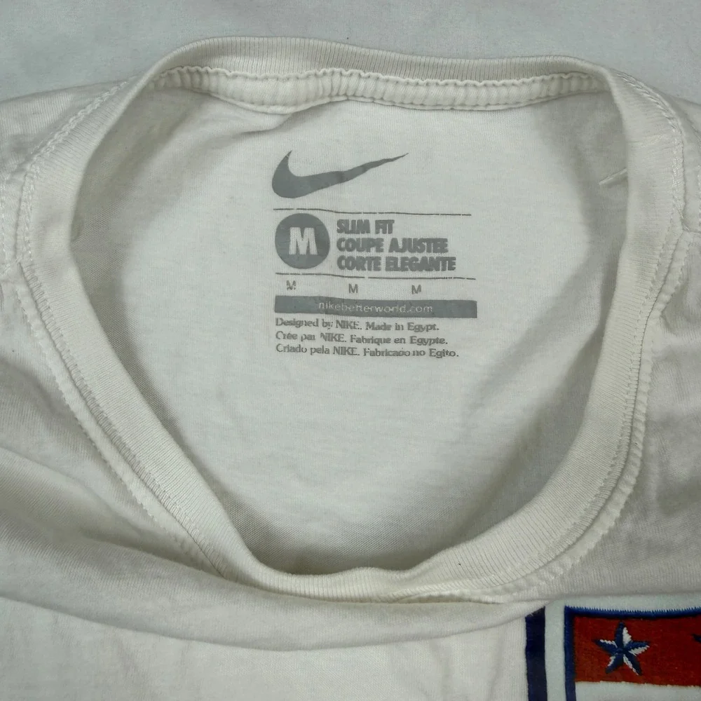 Nike USWNT US Soccer Federation Slim Fit T-Shirt White Womens Medium Crest Logo - Picture 2 of 2